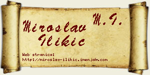 Miroslav Ilikić vizit kartica